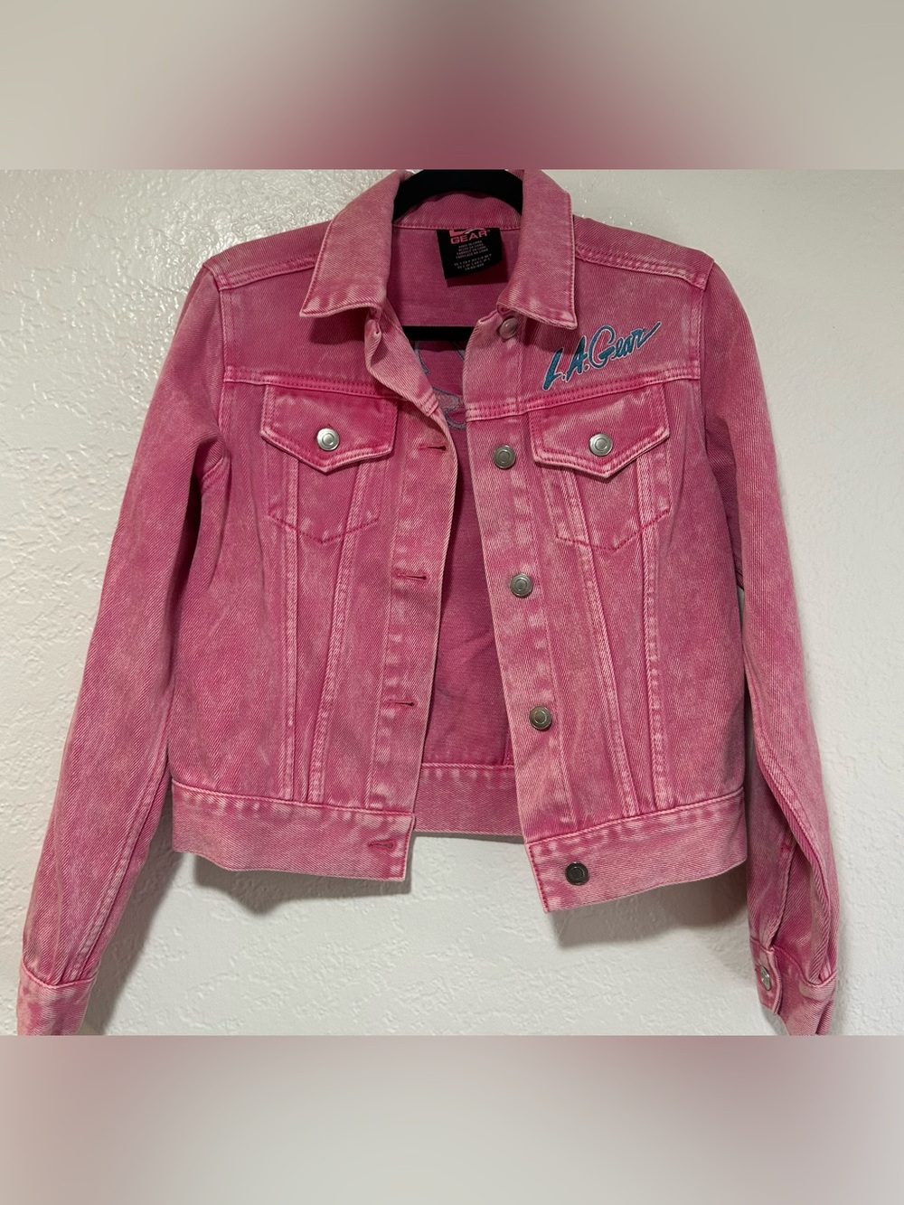 Forever 21x LA Gear Pink Washed Denim Jacket